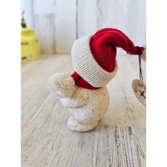 Dept 56 snowman Billy buttons tree hat ornament Xmas decor knit scarf - Picture 3 of 9